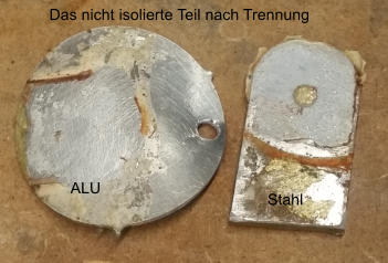 Das nicht isolierte Teil nach Trennung Stahl ALU