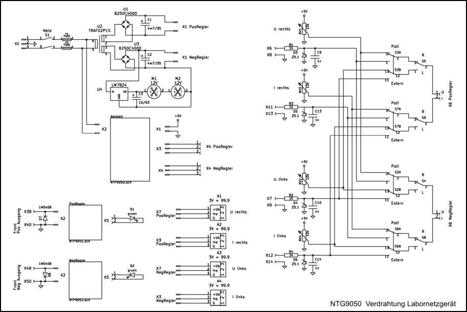 NTG9050  Verdrahtung Labornetzgert