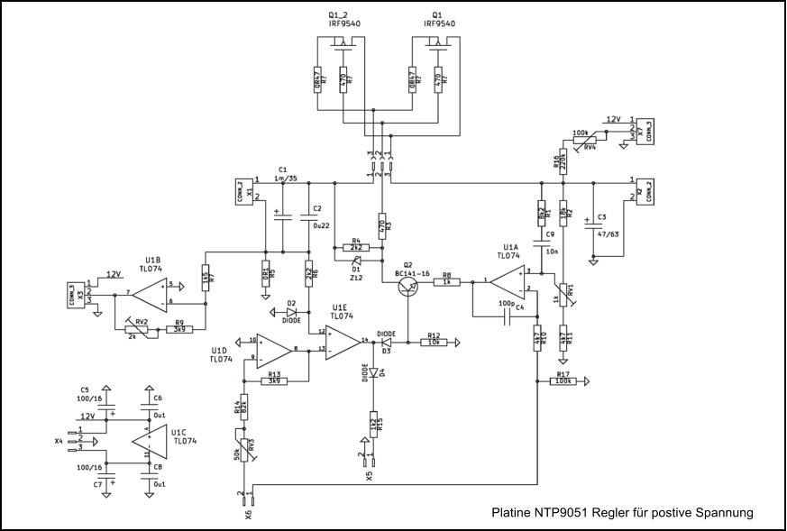 Platine NTP9051 Regler fr postive Spannung