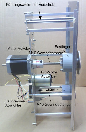 Fhrungswellen fr Vorschub Motor Aufwickler Festlager M10 Gewindestange DC-Motor Abwickler M10 Gewindestange Lager Zahnriemen Abwickler